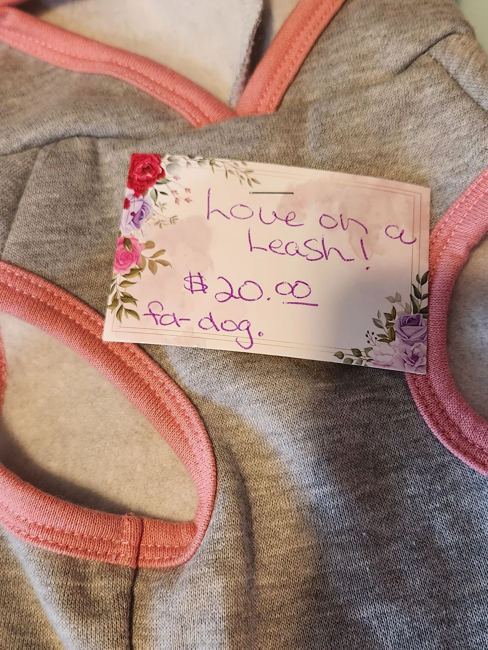 Cute but Psycho Gray & Pink Hoodie for A Little Dog. New With Tag. Size Small.